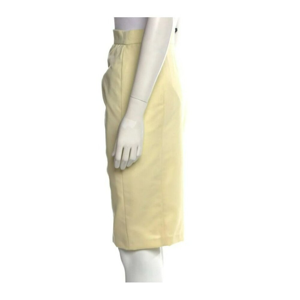 Givenchy Zip Skirt L‎ US10 FR42 – Pastel Yellow, Slim Fit, Pre-Loved - Picture 4 of 6